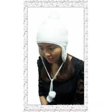 6 linha de costura Earflap Knitted Beanie Hat com Fleece Inside (1-3556)